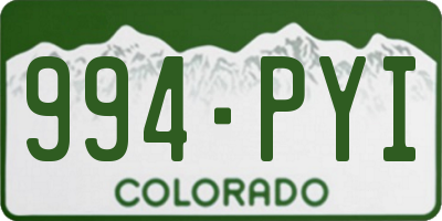 CO license plate 994PYI