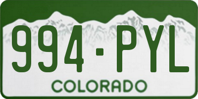 CO license plate 994PYL