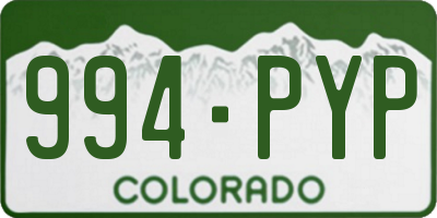 CO license plate 994PYP