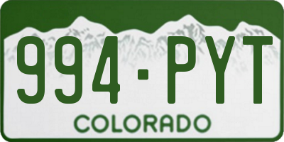 CO license plate 994PYT