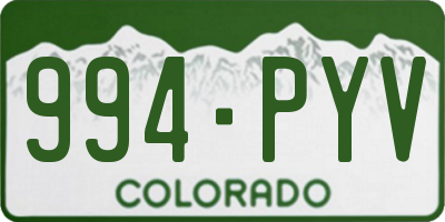 CO license plate 994PYV