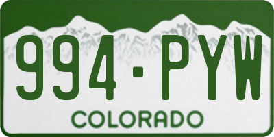 CO license plate 994PYW