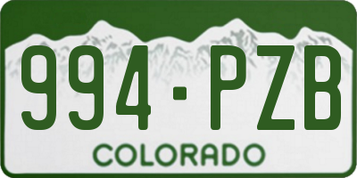 CO license plate 994PZB