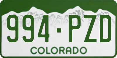 CO license plate 994PZD