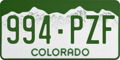 CO license plate 994PZF