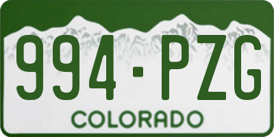 CO license plate 994PZG