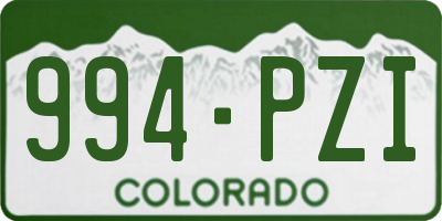 CO license plate 994PZI