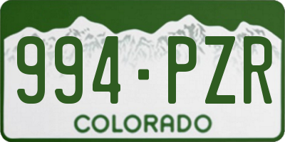 CO license plate 994PZR