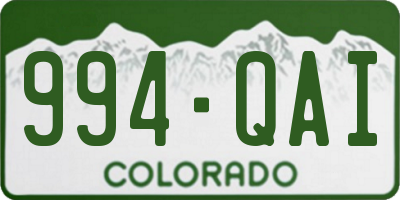 CO license plate 994QAI