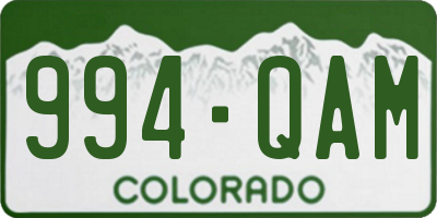 CO license plate 994QAM