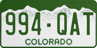 CO license plate 994QAT
