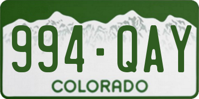 CO license plate 994QAY