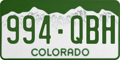 CO license plate 994QBH