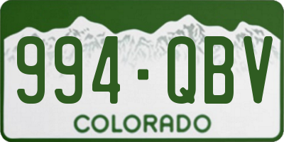CO license plate 994QBV