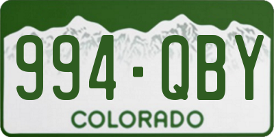 CO license plate 994QBY