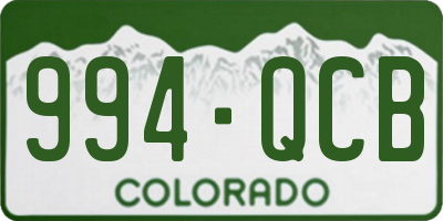 CO license plate 994QCB