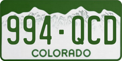 CO license plate 994QCD