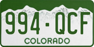 CO license plate 994QCF