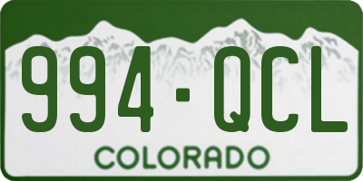 CO license plate 994QCL