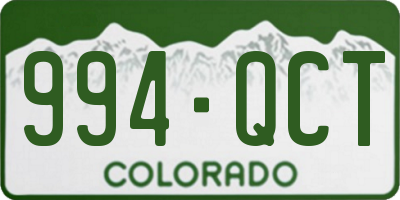CO license plate 994QCT