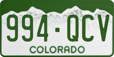 CO license plate 994QCV