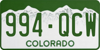 CO license plate 994QCW
