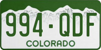 CO license plate 994QDF