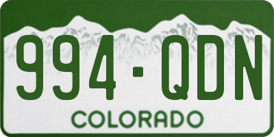 CO license plate 994QDN