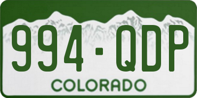 CO license plate 994QDP