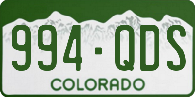 CO license plate 994QDS