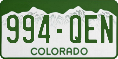 CO license plate 994QEN