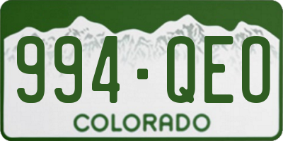CO license plate 994QEO