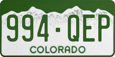 CO license plate 994QEP
