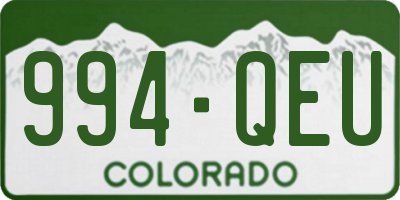 CO license plate 994QEU