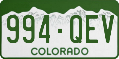 CO license plate 994QEV