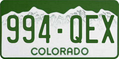 CO license plate 994QEX