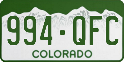 CO license plate 994QFC