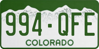 CO license plate 994QFE