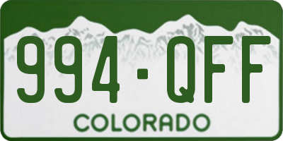 CO license plate 994QFF