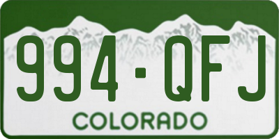 CO license plate 994QFJ