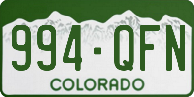 CO license plate 994QFN