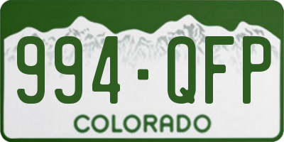 CO license plate 994QFP