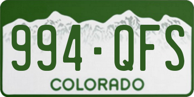 CO license plate 994QFS