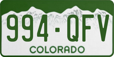 CO license plate 994QFV