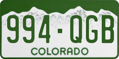 CO license plate 994QGB