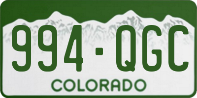 CO license plate 994QGC