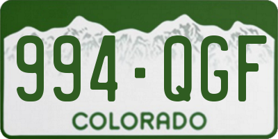CO license plate 994QGF