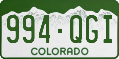 CO license plate 994QGI