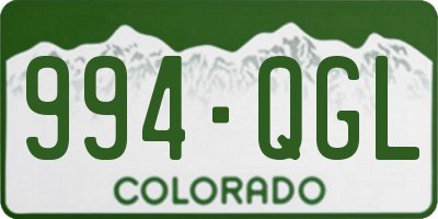 CO license plate 994QGL