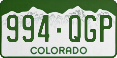 CO license plate 994QGP